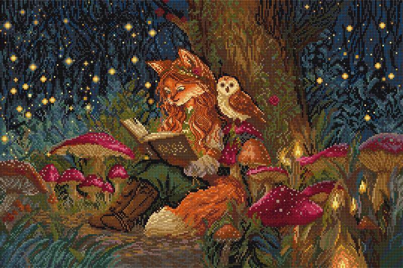 Enchanted Grove Cross Stitch Kit with 16 count Zweigart aida and pre-sorted cottons