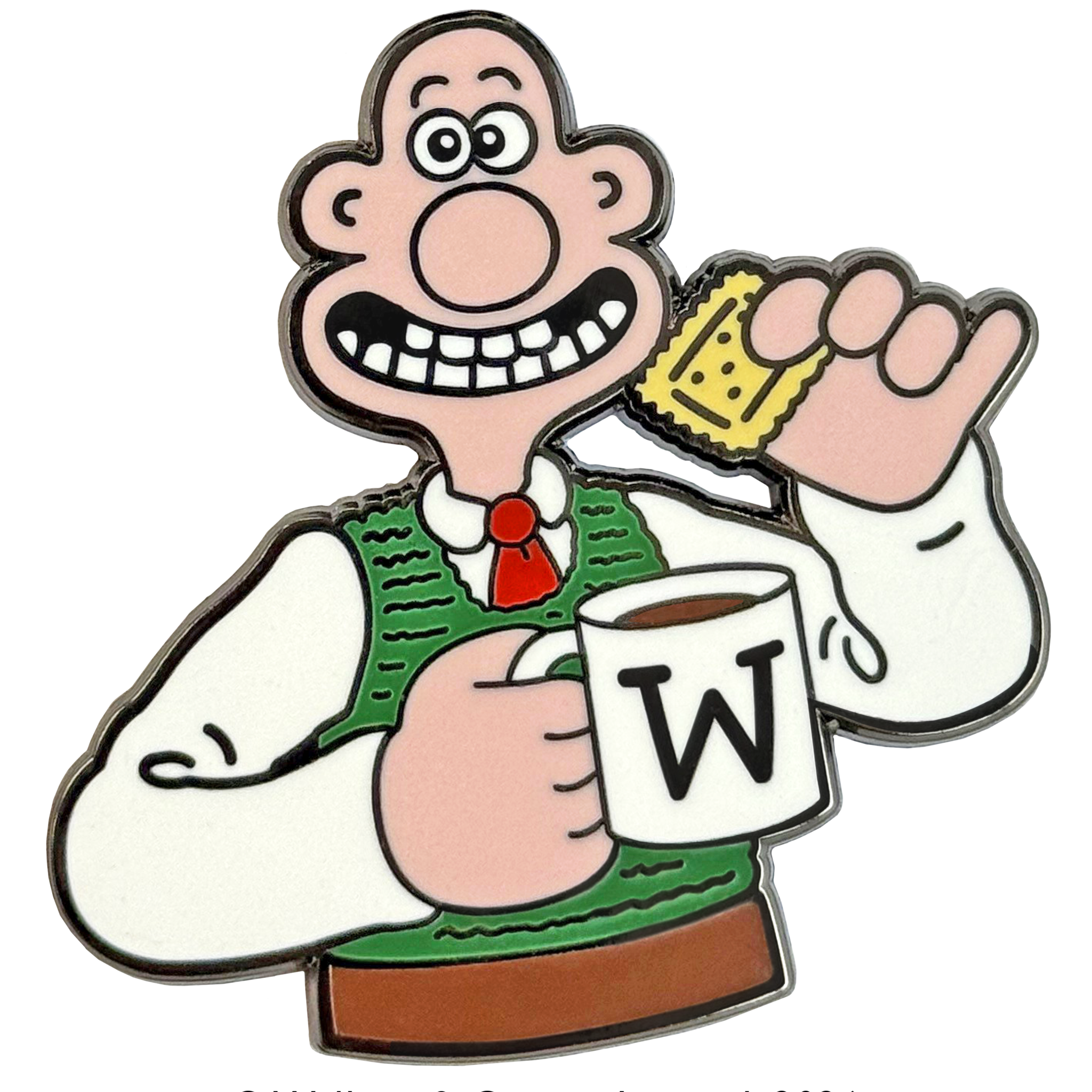 Magnetic needle minder with lovely tea design, 4cm by 4cm, for fabric and chart holding