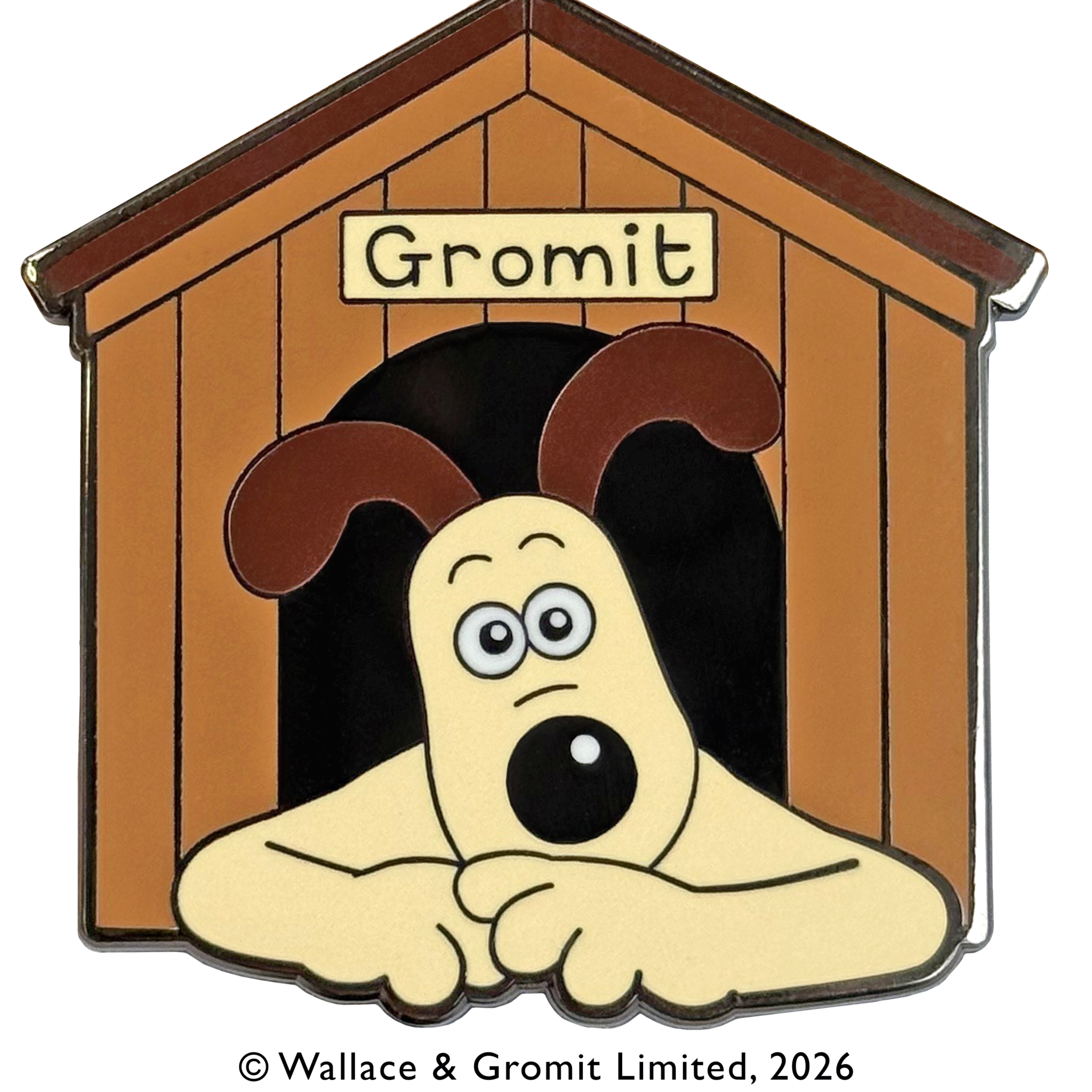 Magnetic needle minder with dog design holding needle on fabric