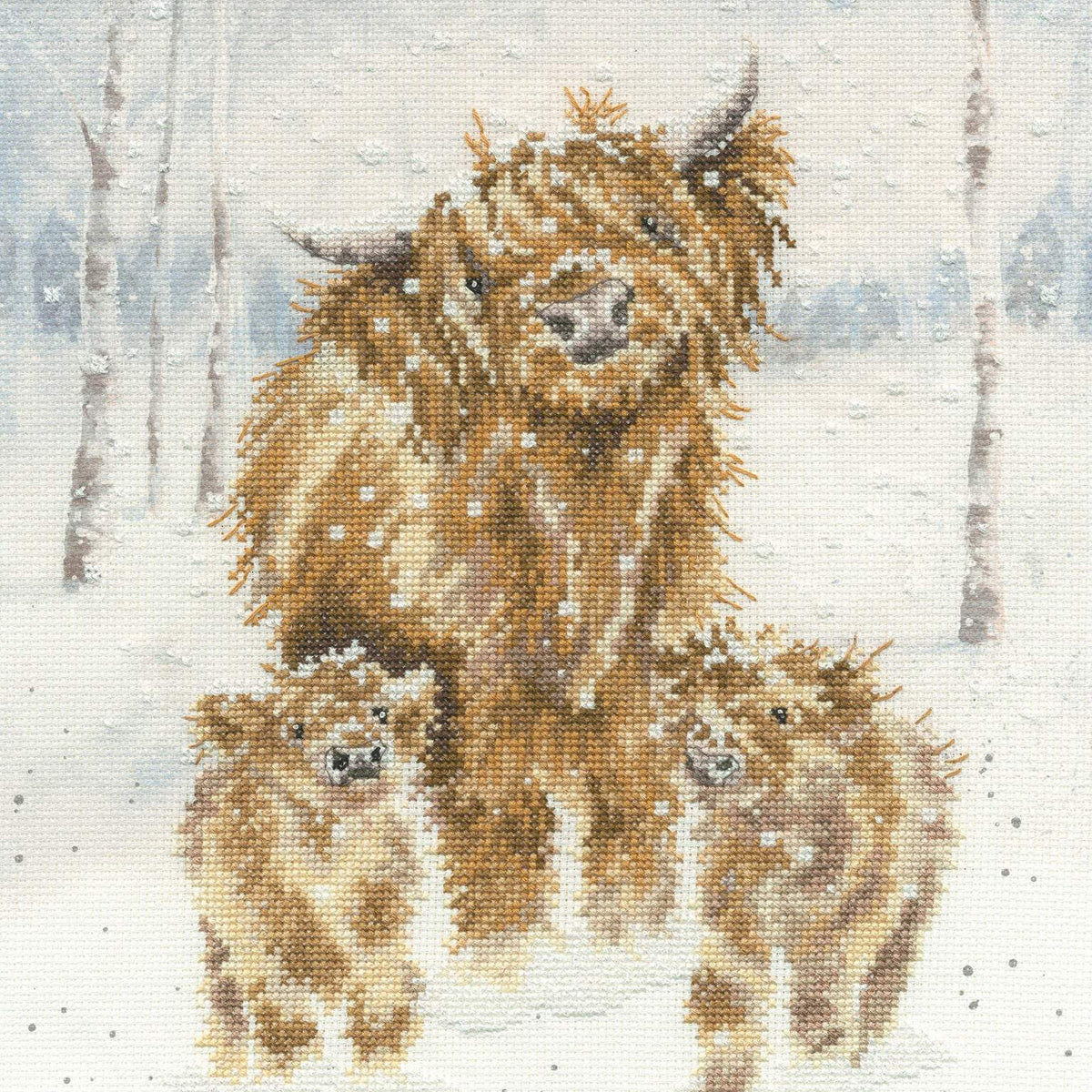 Bothy Threads Highland Christmas cross stitch kit with 14 count fabric and sparkle threads