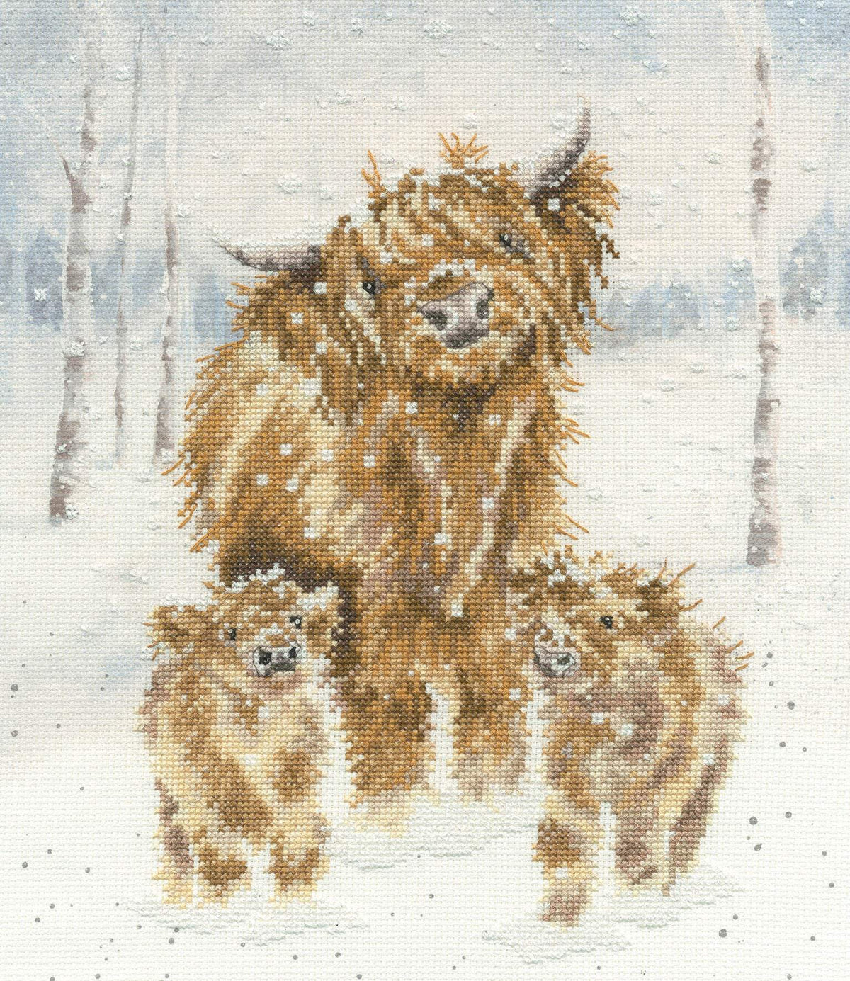 Bothy Threads Highland Christmas cross stitch kit with 14 count fabric and sparkle threads