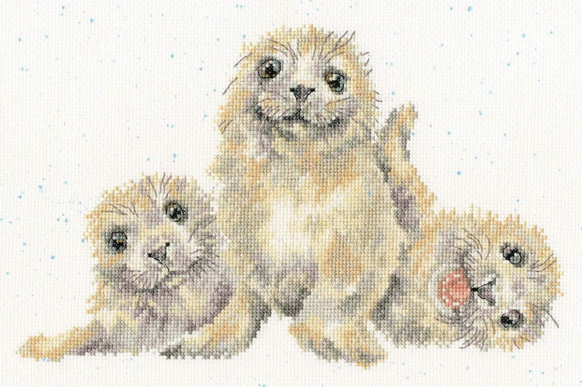 Bothy Threads Seal of Approval cross stitch kit with fabric, cotton threads, needle, and instructions designed by Hannah Dale