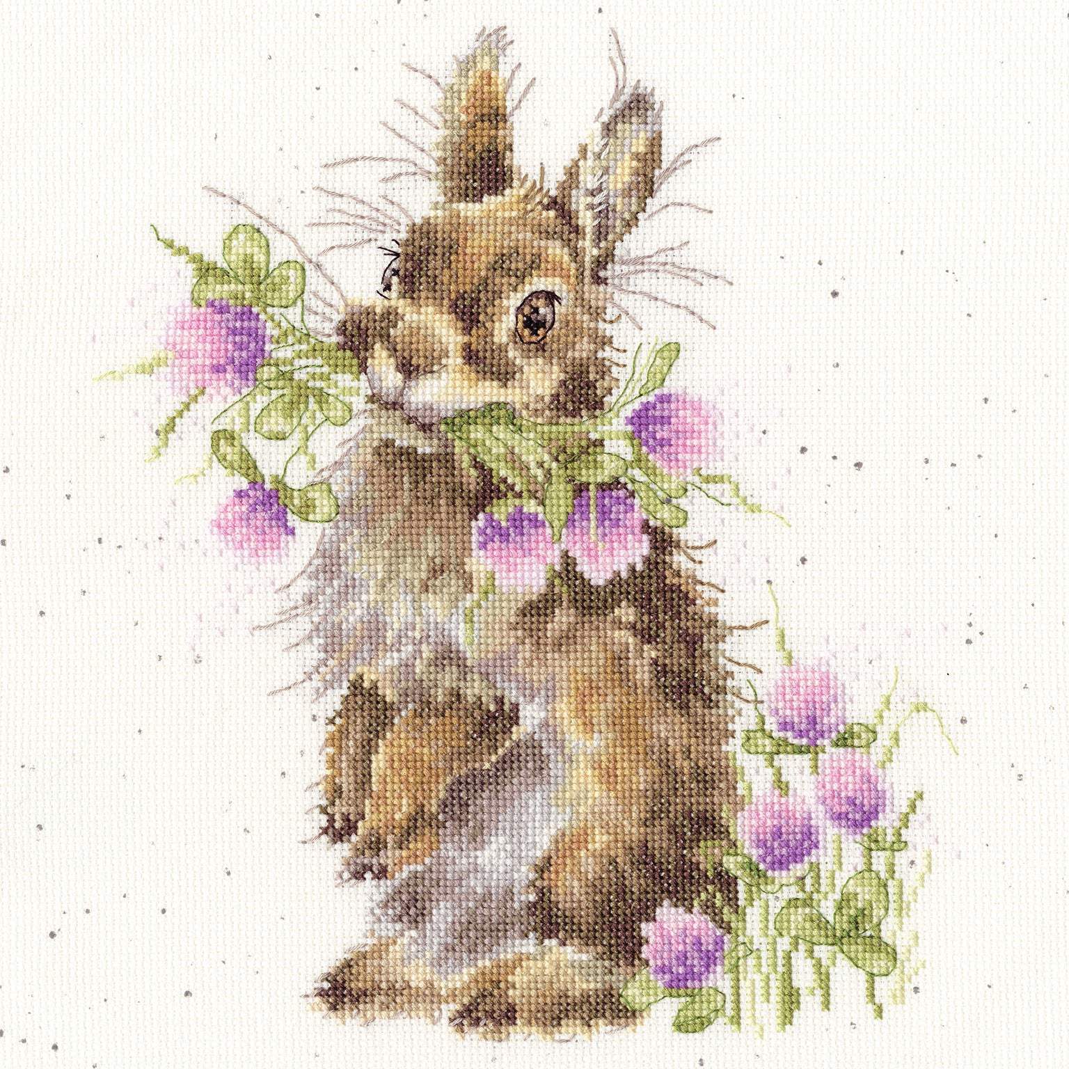 Head Clover Heels Cross Stitch Kit with Zweigart fabric, stranded cottons, needle, and instructions, 26cm by 26cm size