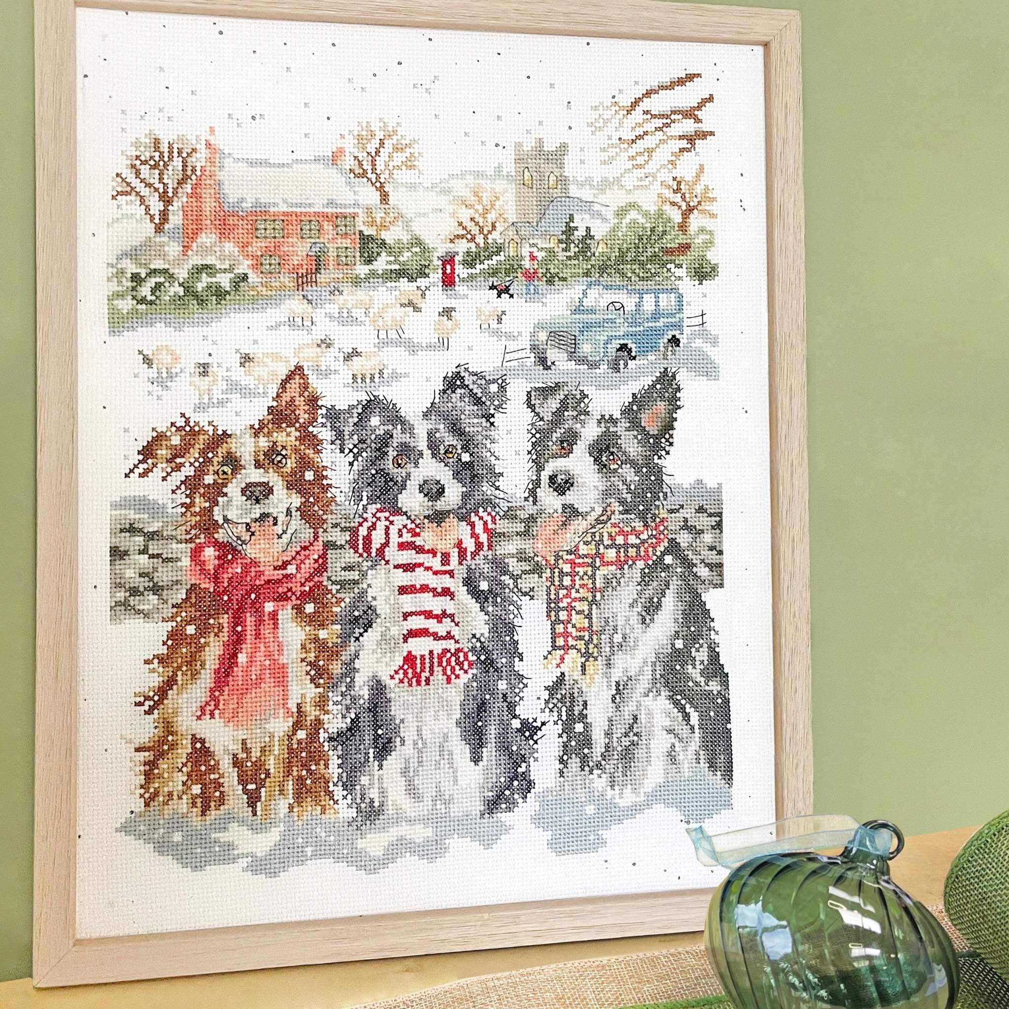 While Shepherds Watched cross stitch kit with Zweigart fabric, cottons, needle, and instructions