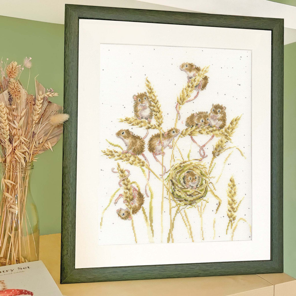 The Harvesters Cross Stitch Kit with 16 count Aida fabric and Wrendale Designs pattern