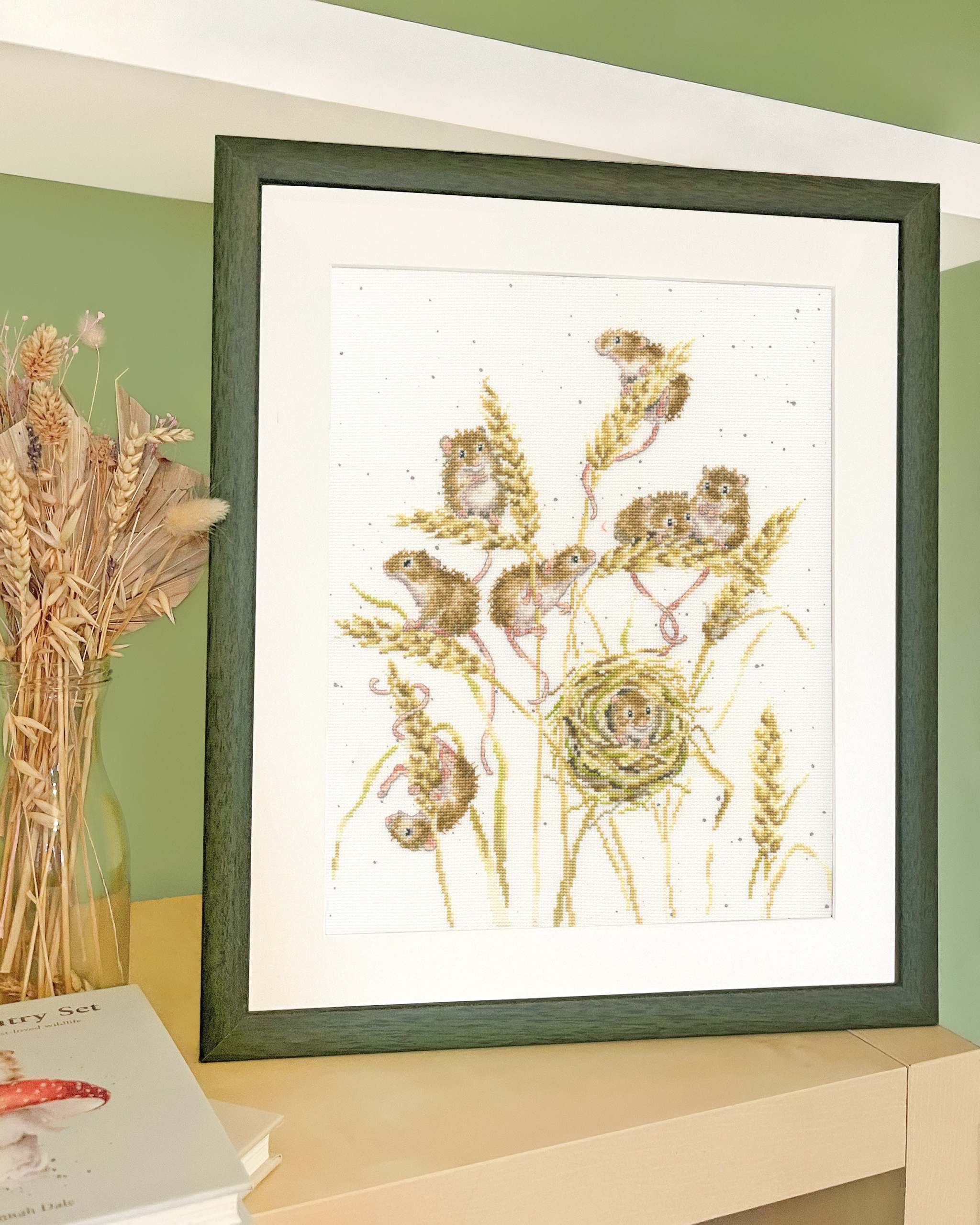 The Harvesters Cross Stitch Kit with 16 count Aida fabric and Wrendale Designs pattern