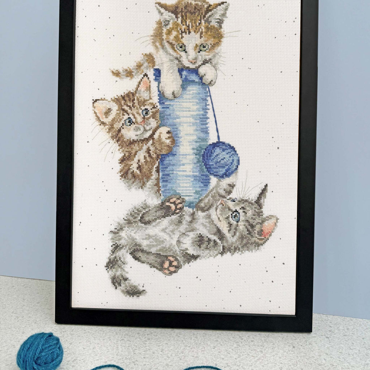 Three's A Crowd Cross Stitch Kit with Zweigart fabric, stranded cottons, needle, and instructions