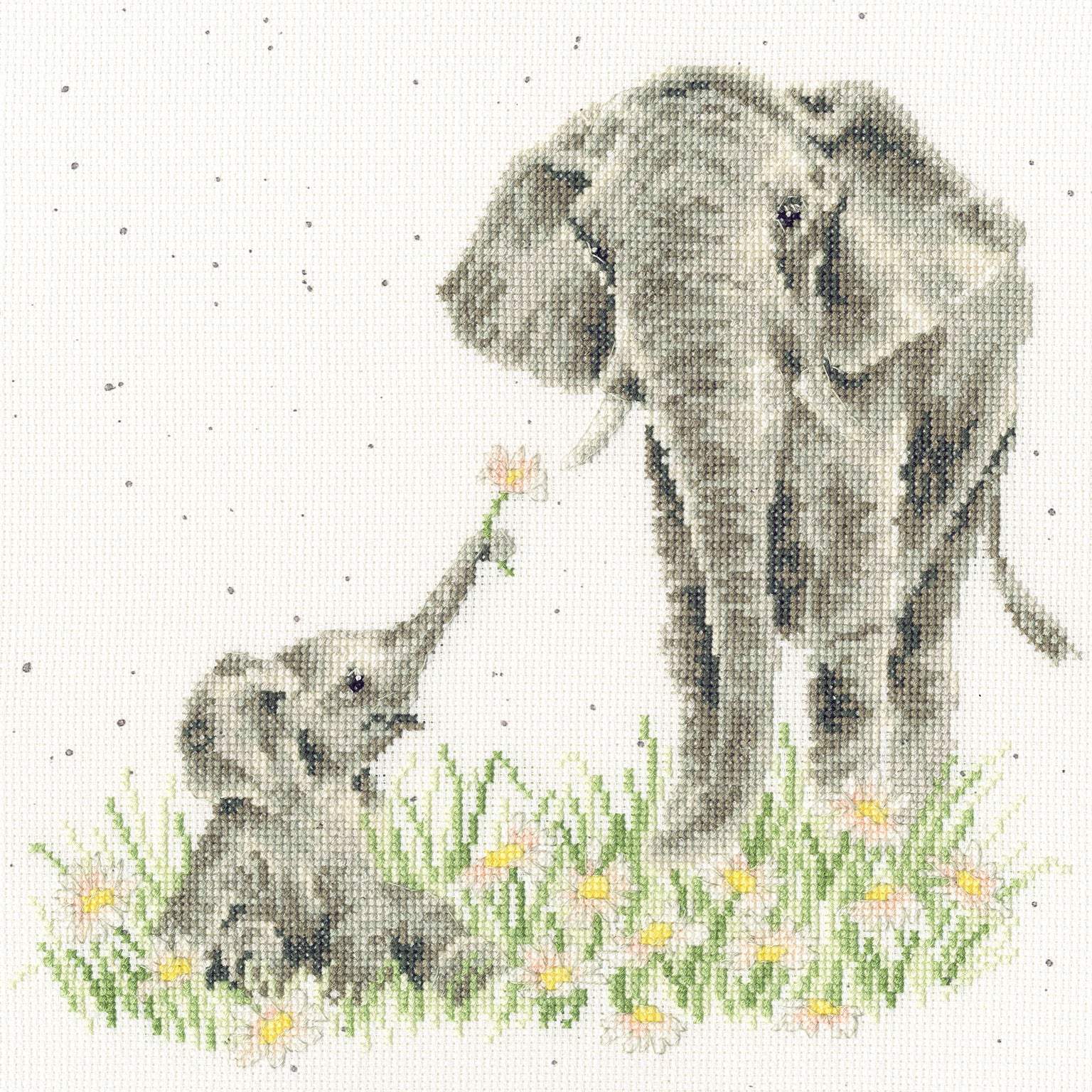 Bloom And Grow Cross Stitch Kit with Zweigart fabric, stranded cottons, needle, and instructions for 26cm finished size