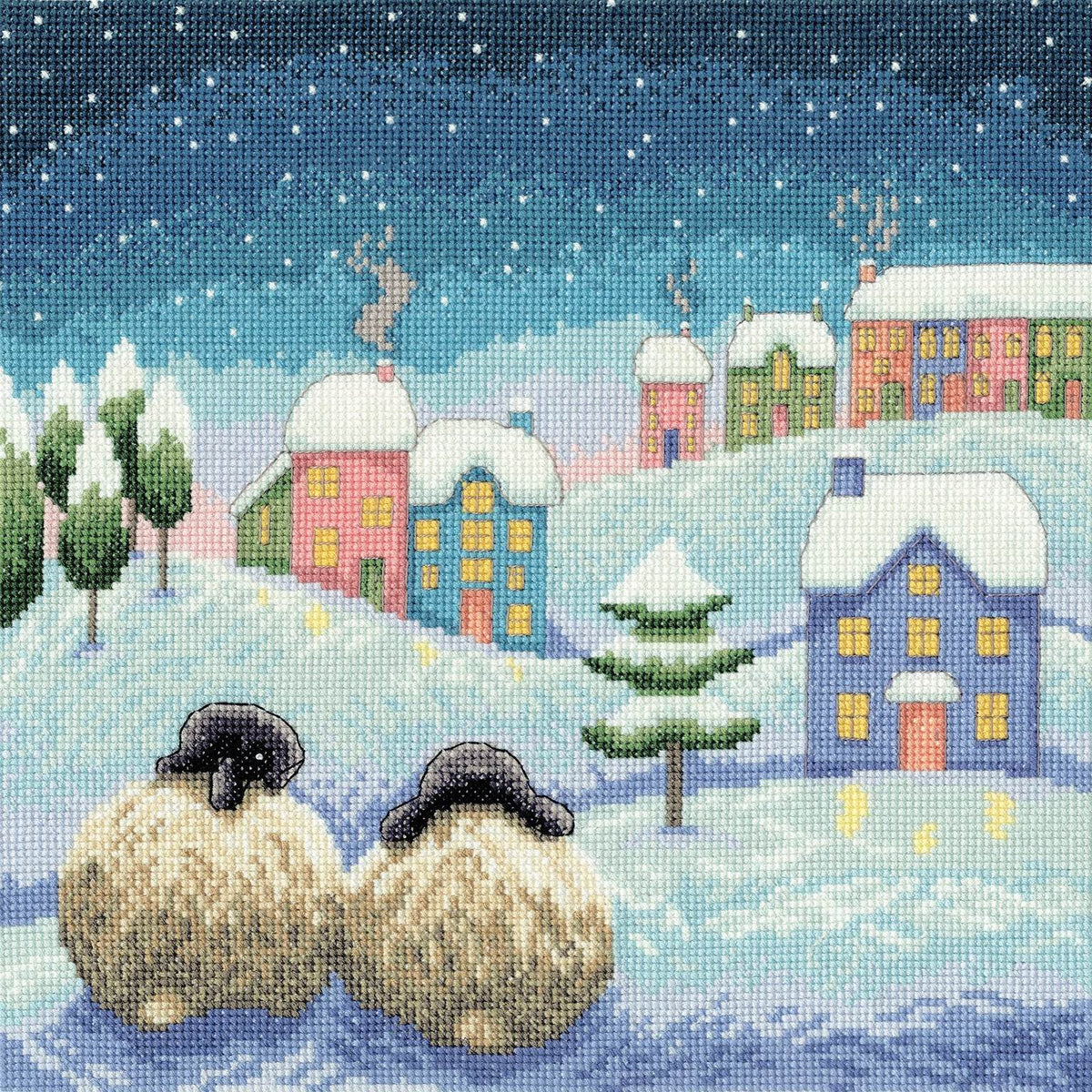 There's Snow Place Like Home cross stitch kit by Bothy Threads with 14 count Aida fabric and stranded cottons