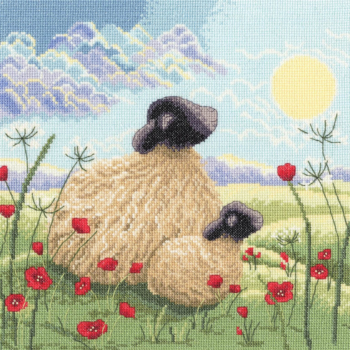 Bothy Threads Mum and Me Cross Stitch Kit with 14 count Aida fabric and full stitch instructions