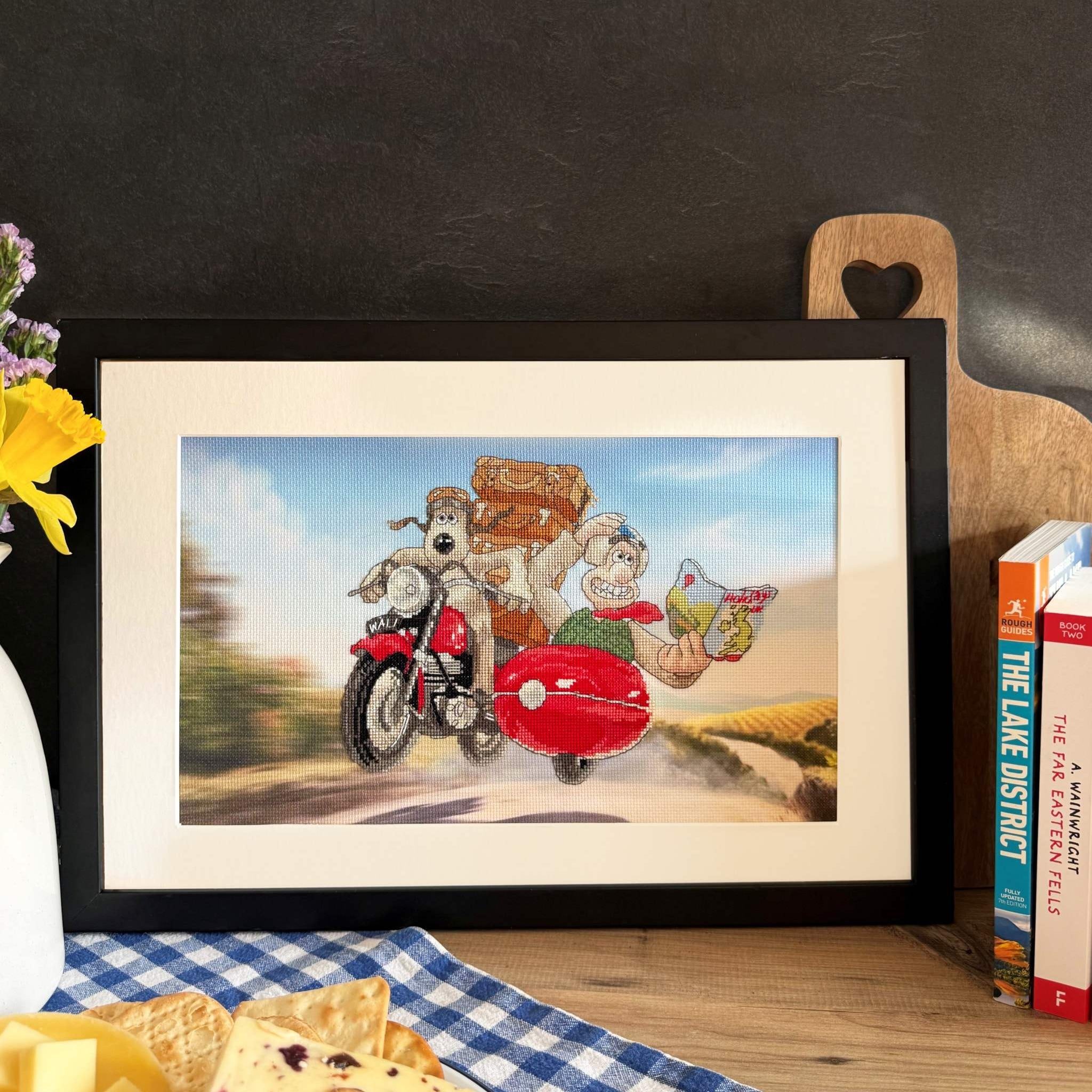 Cracking Holidays! Cross Stitch Kit featuring Wallace & Gromit with 16 count Aida and full stitching supplies