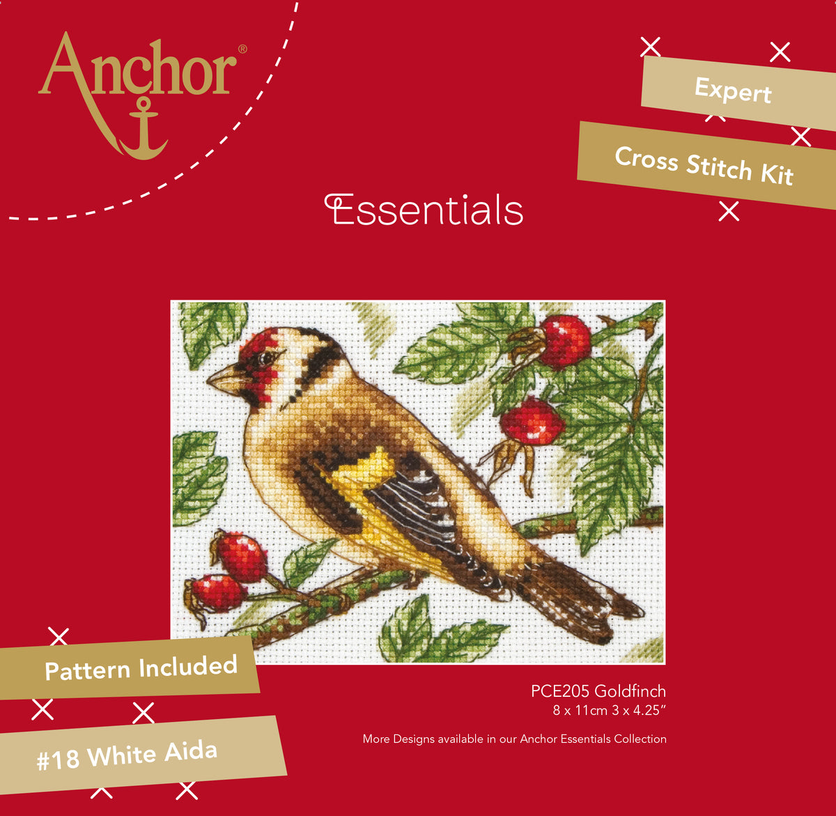 Anchor Counted Cross Stitch Kit Goldfinch Cotton Club Crafts