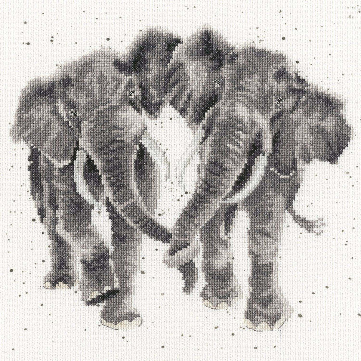 Age is Irrelephant cross stitch kit featuring two elephants by Bothy Threads