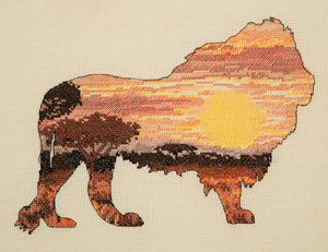 Lion Silhouette Cross Stitch Kit
