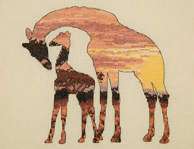 Giraffes Silhouette Cross Stitch Kit