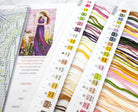 Goddess of the Spring cross stitch kit with 16 count white aida, cotton threads, needle, and instructions, 36x19cm finished size