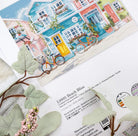 Beach Bliss Cross Stitch Kit with 16 count aida fabric, needle, cotton threads, and instructions, finished size 24x19cm