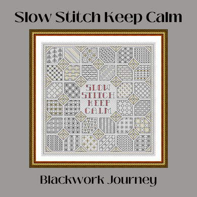 Project Pack for Slow Stitch Keep Calm Blackwork (membership)