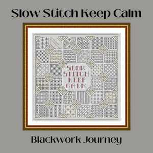 Project Pack for Slow Stitch Keep Calm Blackwork (membership)