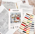Please Stop Here Cross Stitch Kit with 16 count white aida, cotton threads, needle, and instructions, 31cm by 31cm finished size