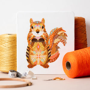 Mandala Squirrel Cross Stitch Kit
