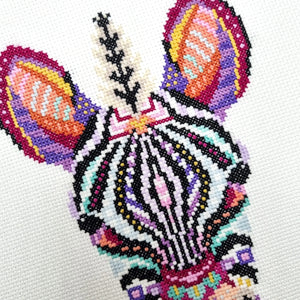 Mandala Zebra Cross Stitch Kit