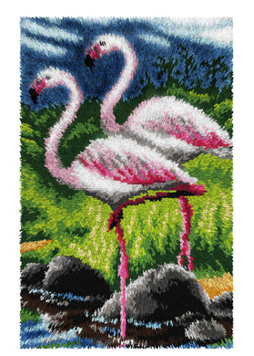 Flamingos - Latch Hook Rug Kit