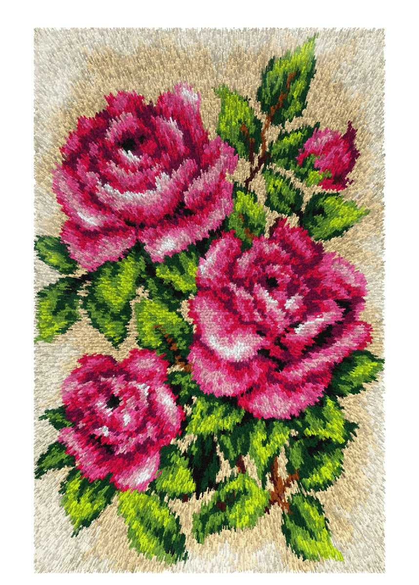 Orchidea ~ Latch Hook Rug Kit ~ Roses – Cotton Club Crafts