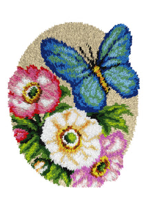 Butterfly and Flowers - Latch Hook Rug Kit