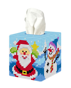 Santa and Snowman - Tissue Box Cover - Tapestry Kit
