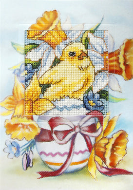Easter Chicken with Egg Greeting Card Cross Stitch Kit