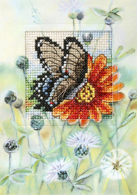 Butterfly and Gerbera Greeting Card Cross Stitch Kit