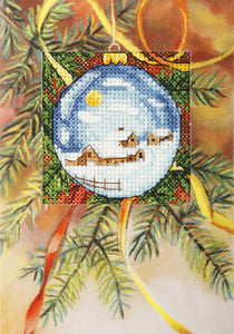 Pretty Bauble Christmas Card Cross Stitch Kit