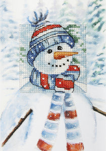 Snowman Christmas Card Cross Stitch Kit