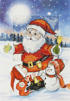Santa Claus Christmas Card Cross Stitch Kit