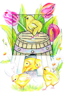 Easter Chicken Greeting Card Cross Stitch Kit