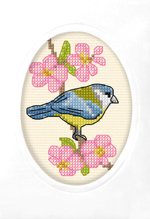 Blue Tit Greetings Card Cross Stitch Kit