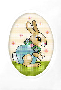 Rabbit Greetings Card Cross Stitch Kit