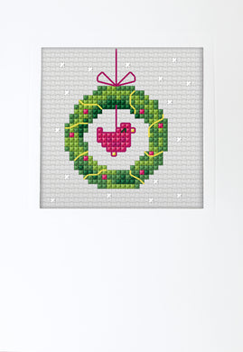 Wreath Christmas Card Cross Stitch Kit