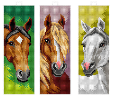 Horses Bookmark Cross Stitch Kit - Plastic Canvas