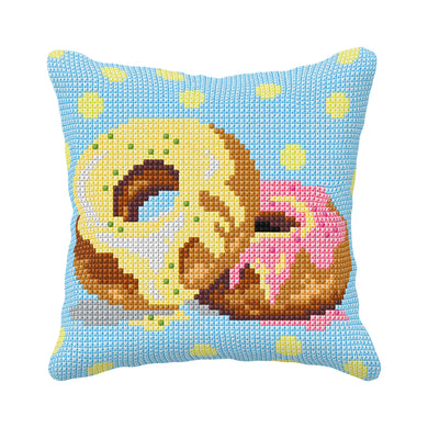 Donuts Cross Stitch Cushion Front Kit