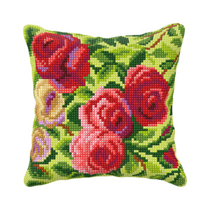 Roses Cross Stitch Cushion Front Kit