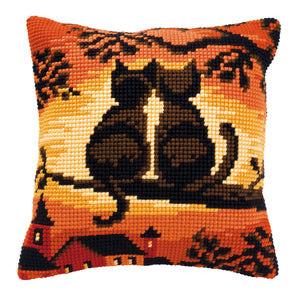Cushion ~ Cross Stitch Kit ~ Sunset Cats