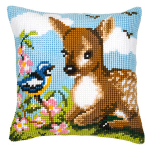 Cushion ~ Cross Stitch Kit ~ Deer And Bird