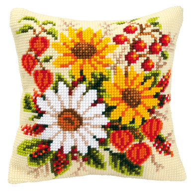 Cushion ~ Cross Stitch Kit ~ Mixed Flowers