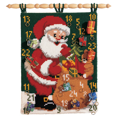 Wall Hanging Cross Stitch Kit ~ Advent Calendar ~ Father Christmas