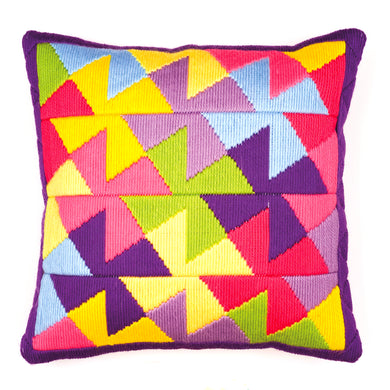 Long Stitch Cushion Kit ~ Bold Geometric Style