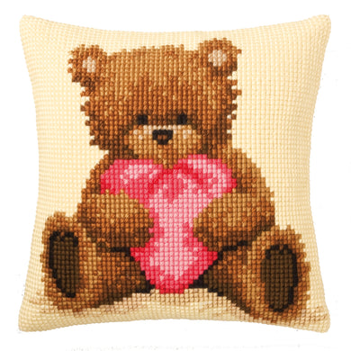 Cushion Cross Stitch Kit ~ Popcorn with Heart