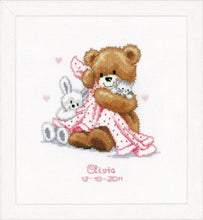 Load image into Gallery viewer, Birth Record ~ Counted Cross Stitch Kit ~ Teddy &amp; Blanket