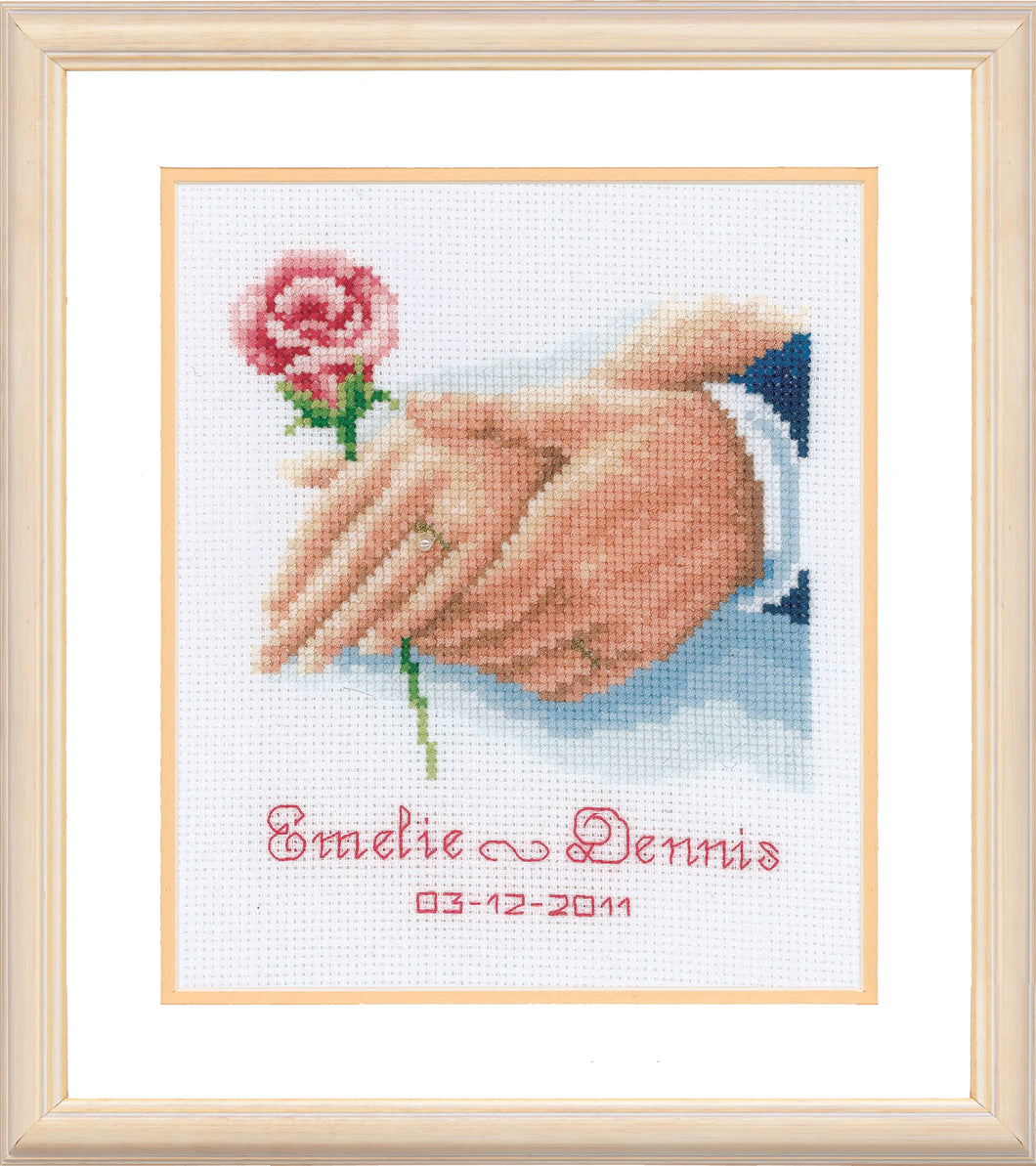 Wedding Record ~ Counted Cross Stitch Kit ~ Holding Hands
